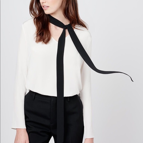 Cuyana Tops - Cuyana Silk Bow Blouse in White NWOT